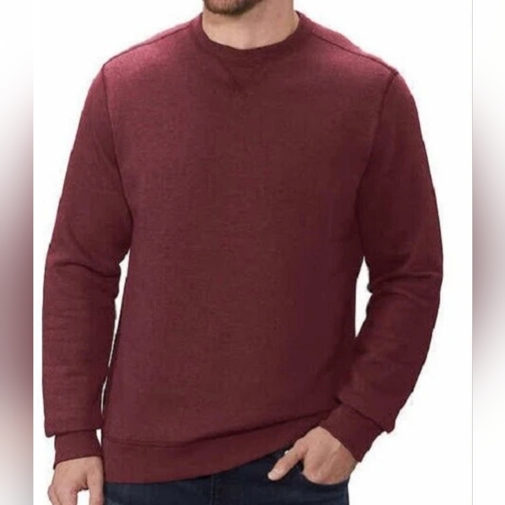 G.H. Bass & Co. Red Crewneck Sweater with Ribbed Cuffs